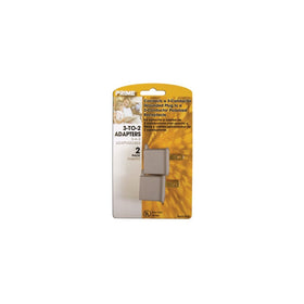 Prime Wire & Cable PBAD3200 3-to-2 Adapter, Gray, 2-Pack