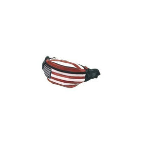 Genuine Leather USA Flag Fanny Pack, Stars & Stripes Waist Bag or Belt Bag. Great for Travel or Everyday Use