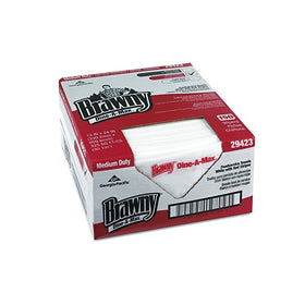 Brawny Dine-A-Max 29423 White-Red 1/4 Fold Stripe All Purpose Food Preparation and Bar Towel,(WxL) 13.000" x 24.000" (1 Case of 150 Wipers)