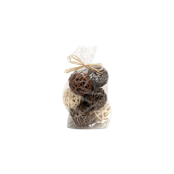 Bag of Brown Natural Wicker 4" dia Twig Orbs Balls - Bag of 9