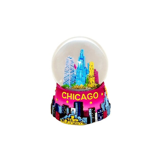 Chicago Snow Globe 65mm 3.5 Inch Purple Chicago Snow Globes from Chicago Souvenirs Collection