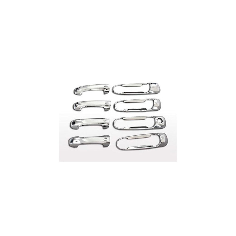 MaxMate Fits 03-09 Dodge Ram 2500/3500/HD/02-08 Ram 1500(Not for Mega Cab)/05-11 Dakota/04-09 Durango/99-04 Jeep Grand Cherokee/02-07 Liberty Chrome 4 Doors Handle Cover W/O Passenger Side Key Hole
