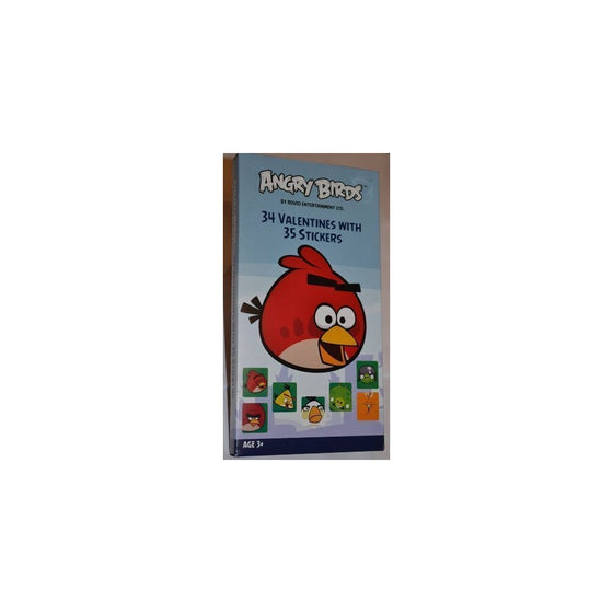 34 Angry Bird Valentines with 35 Stickers