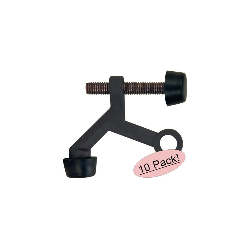 Designers Impressions Oil Rubbed Bronze Lite Duty Hinge Pin Adjustable Door Stop : 7242 - 10 Pack