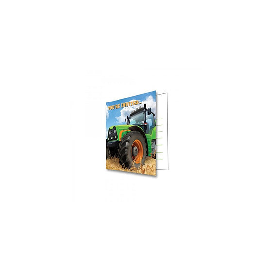 Tractor Time Birthday Party Invitations (8 Count)