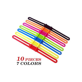 GFDesign MTB Cycling Bike Bicycle Silicone Band Elastic Strap Bandage Flashlight Mount Holder - Extended Edition Multi Colors (10 Pcs)