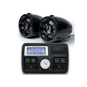 GoldenHawk USA Bluetooth Motorcycle Handlebar Mount Audio Amplifier Stereo Speaker System MP3 USB/SD