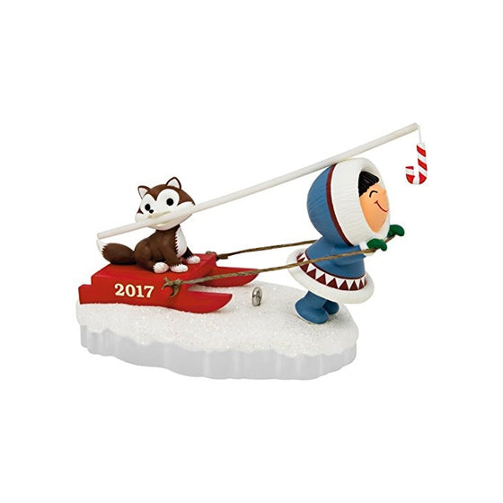 Hallmark Keepsake 2017 Frosty Friends Dog Sled Christmas Ornament