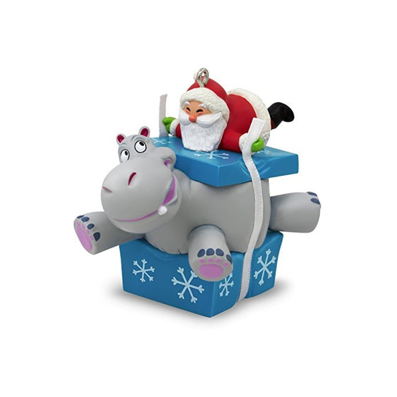 Hallmark Keepsake 2017 I Want A Hippopotamus For Christmas Santa Musical Christmas Ornament