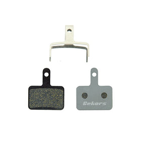 Gekors Lightweight Semi-Metallic Bicycle Disc Brake Pads With Aluminum Back for Shimano/Tektro/TRP, 1 Pair with a Spring