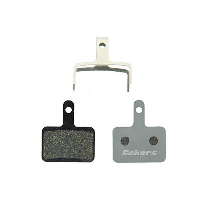 Gekors Lightweight Semi-Metallic Bicycle Disc Brake Pads With Aluminum Back for Shimano/Tektro/TRP, 1 Pair with a Spring