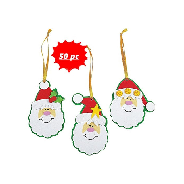 Simple Santa Christmas Ornament Craft Kit -- Makes 50 - Bulk Class Pack