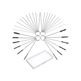 Frienda 32 Pieces Carburetor Carbon Dirt Cleaner Tool Kit Including Nylon Tube Brush and Cleaning Needles (20 Needles and 12 Brushes)