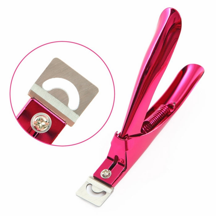 Rustproof Stainless Steel Artificial Acrylic Fake False Nail Tip Clipper Cutter Trimmer Manicure Pedicure Sharp Lightweight Clip Tool For Salon DIY Home Nail Art Pink by GADGETS ENTREPOT