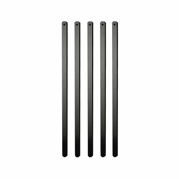 29.5 in. x 1 in. x .19 in. Black Aluminum Flat Baluster (15 pack), Wood and Composite Deck Railing Compatible, Semigloss Finish, Wrought Iron Look