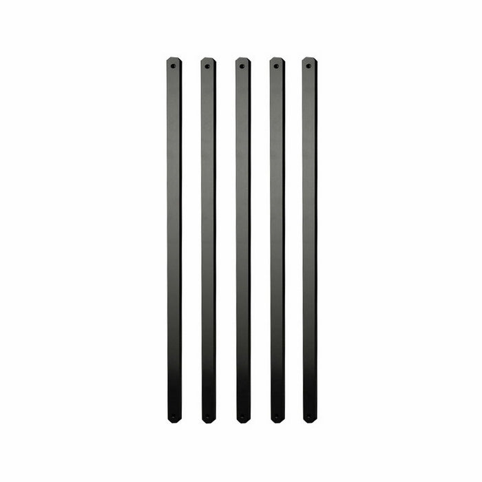 29.5 in. x 1 in. x .19 in. Black Aluminum Flat Baluster (15 pack), Wood and Composite Deck Railing Compatible, Semigloss Finish, Wrought Iron Look