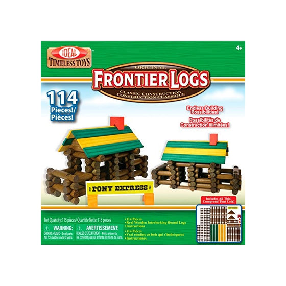 Ideal Frontier Logs 114 Piece Classic Wood Construction Set