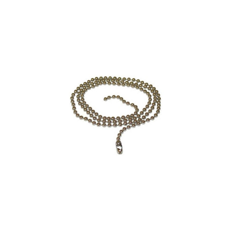 Jandorf Specialty Hardware 94995 Number-10 Brass Beaded Chain with Connector, Nickel Plated, 3-Feet