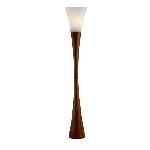 Adesso 3201-15 Espresso Floor Lamp, Smart Outlet Compatible, 10" x 10" x 68", Walnut