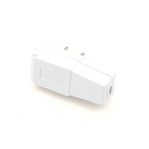 Leviton 321-W 15 Amp, 125 Volt, Wire Piercing Angled Plug, White