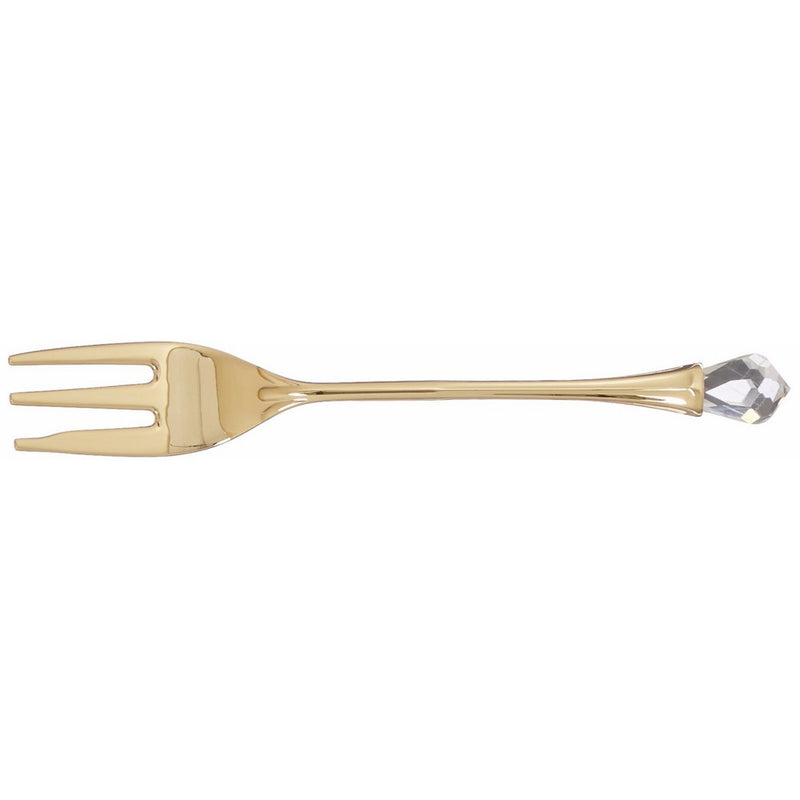 Elegance Silver 8761G Gold Plated Fork with Crystal (Pack of 4)