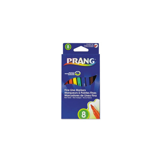 Prang Fine Line Washable Art Markers, 8-Color Set (80719)