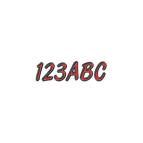 Hardline Products Series 400 Factory Matched 3-Inch Boat & PWC Registration Number Kit, Red/Black