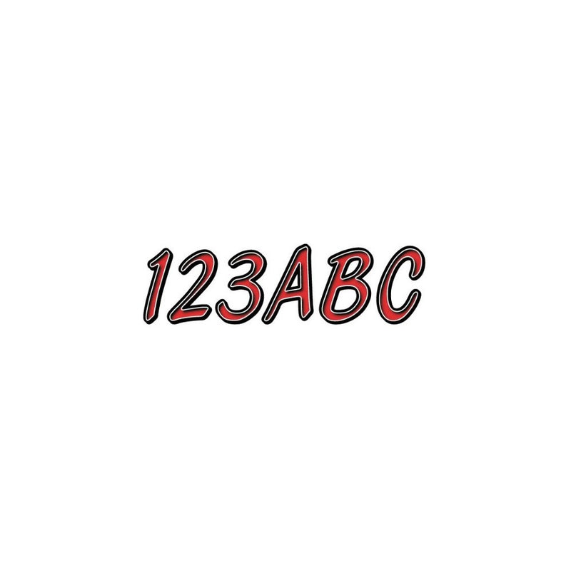 Hardline Products Series 400 Factory Matched 3-Inch Boat & PWC Registration Number Kit, Red/Black