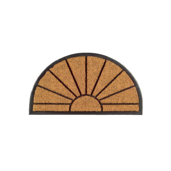 Imports Decor Half-round Rubber Back Coir Doormat, Sunburst, 18-Inch by 30-Inch