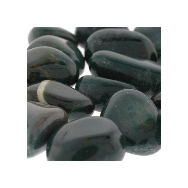 Bloodstone Tumbled Stones - 1 Pound - Approximately 24 x 25mm