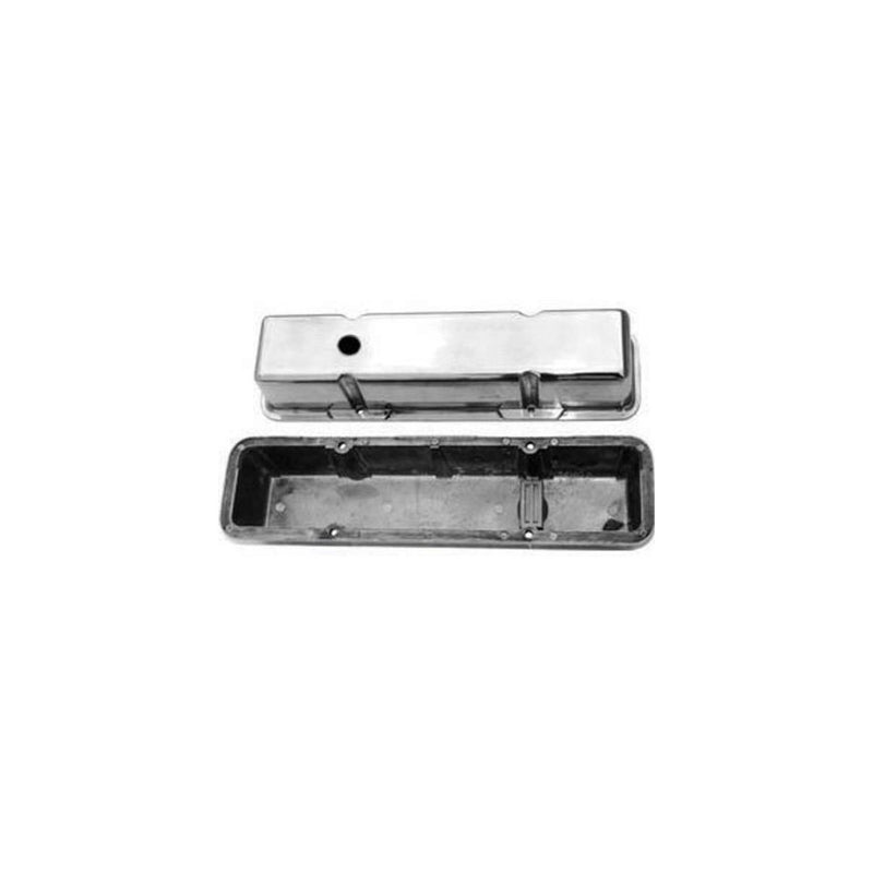 Racing Power Company R6130-2 Tall Plain Polished Aluminum Valve Cover for Small Block Chevy