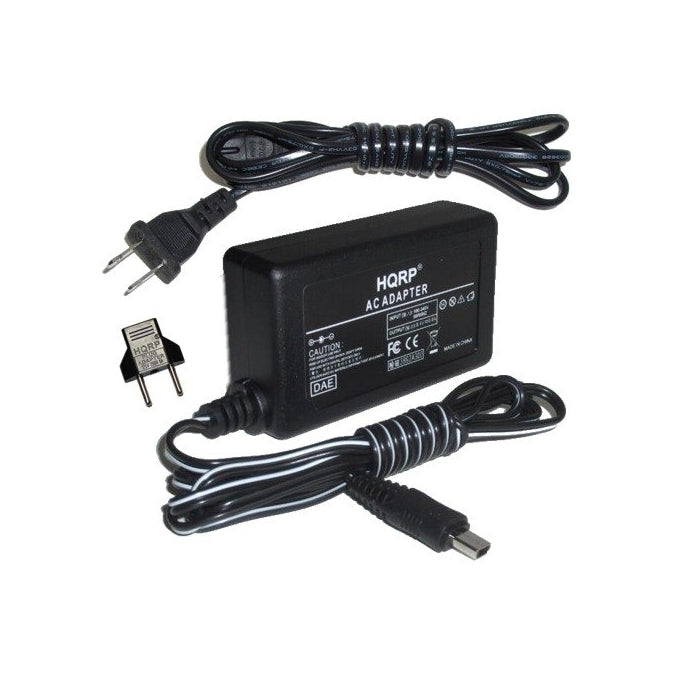 HQRP AC Power Adapter / Charger compatible with Canon ZR850, ZR900, ZR930, ZR950, ZR960 Camcorder plus Euro Plug Adapter