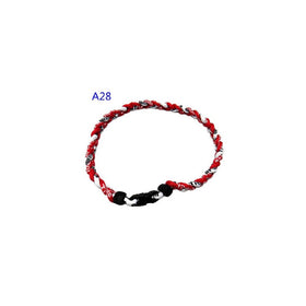 Titanium Baseball Necklace 20 Inch Red and White