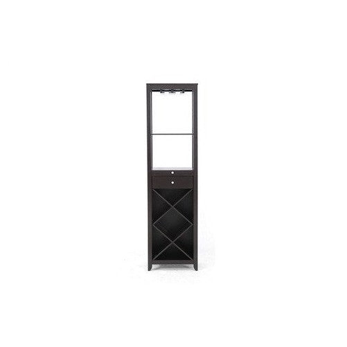 Baxton Studio Austin Wood Modern Wine Tower, Brown