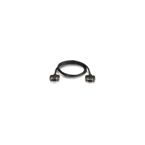 C2G 52147 Serial RS232 DB9 Cable with Low Profile Connectors F/F, In-Wall CMG-Rated, Black (3 Feet, 0.91 Meters)