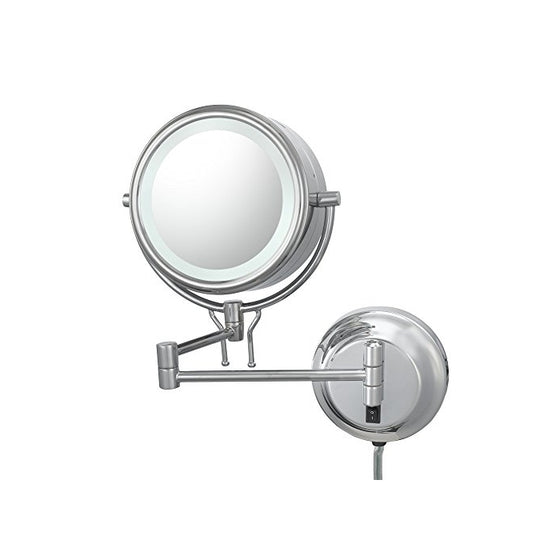 Kimball and Young 91445 Double-Sided Contemporary Wall Mirror Plug-In, 1X and 5X Magnification, Chrome