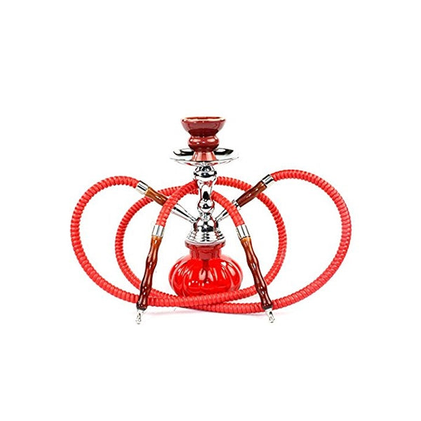 GSTAR 11" Premium 2 Hose Hookah Complete Set - Mini Pumpkin Hookah Glass Vase - Pick Your Color