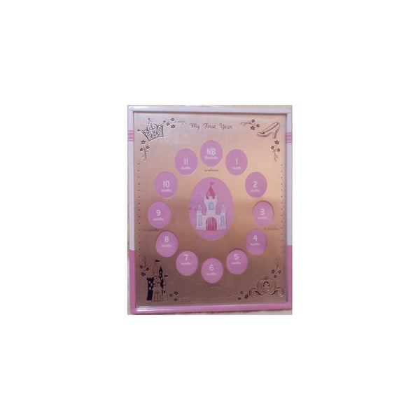 Girls Disney My First Year Photo Frame Pink