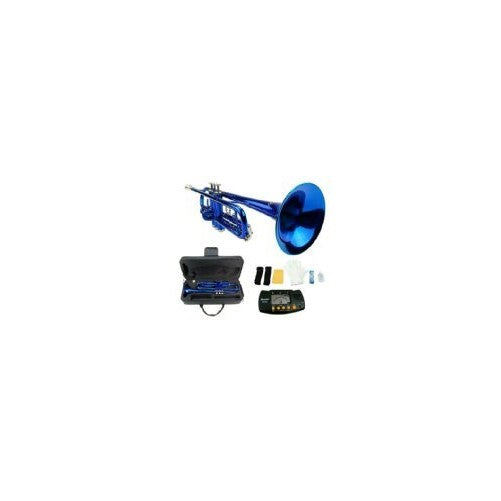 Merano B Flat BLUE / Silver Trumpet with CaseMouth PieceValve OilMetro Tuner