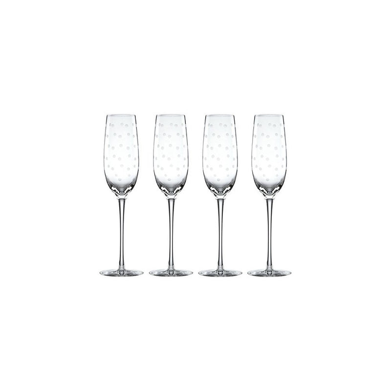 kate spade new york Larabee Dot Flutes, Set of 4