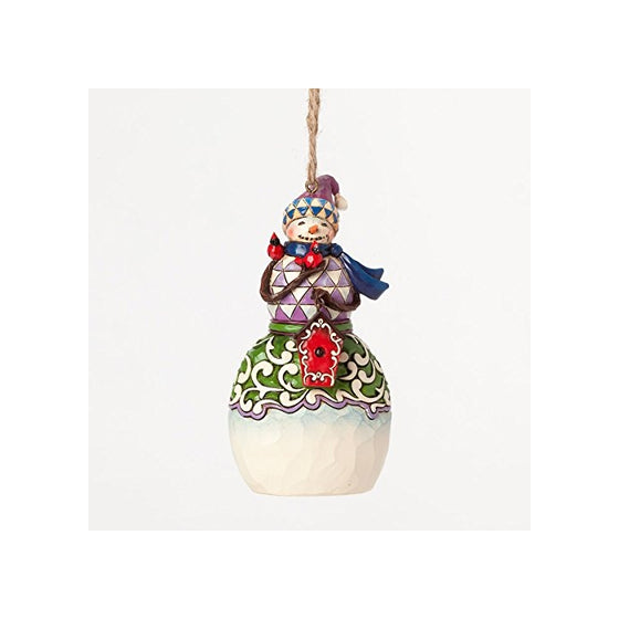 Jim Shore Heartwood Creek Snowman with Birdhouse Ornament 4.5 IN