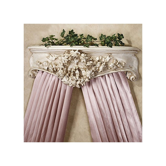 Hickory Manor House Bedcrown Floral Wreath, Old World White