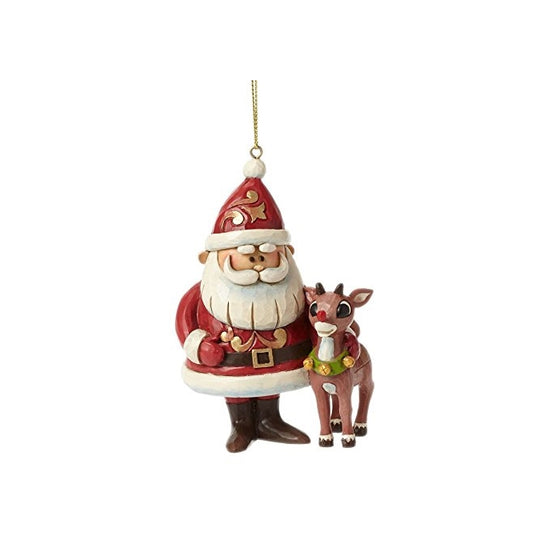 Rudolph Traditions by Jim Shore Santa and Rudolph 50th Ann Ornament 4.25 IN