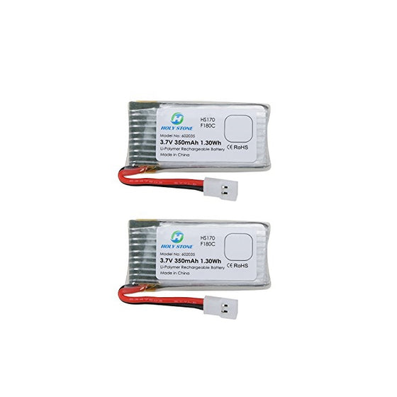 Holy Stone 2PCs of 3.7V 350mAh Lipo Battery for RC Quadcopter Holy Stone HS170,HS170C,F180W,F180C,Hubsan X4, H107D H107L (2 pcs)