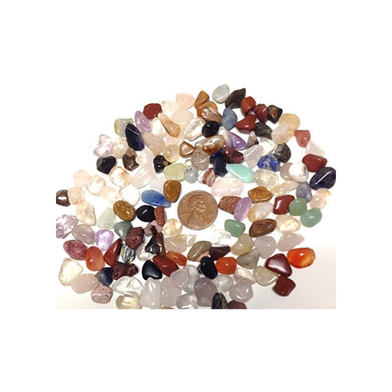 1/2 Lb Mini Brazilian Tumbled Polished Natural Stones Assorted Mix. Size 1/4''