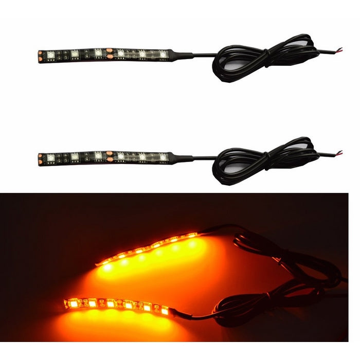 Kingshowstar Universal 2pc 5050 Led Motorcycle Bike Amber LED Turn Signal Indicator Blinker with Total 12 Led