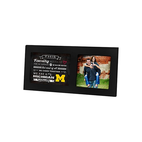 KH Sports Fan 16"X8" Michigan Wolverines Family Cheer Black Single Collage Photo Frame