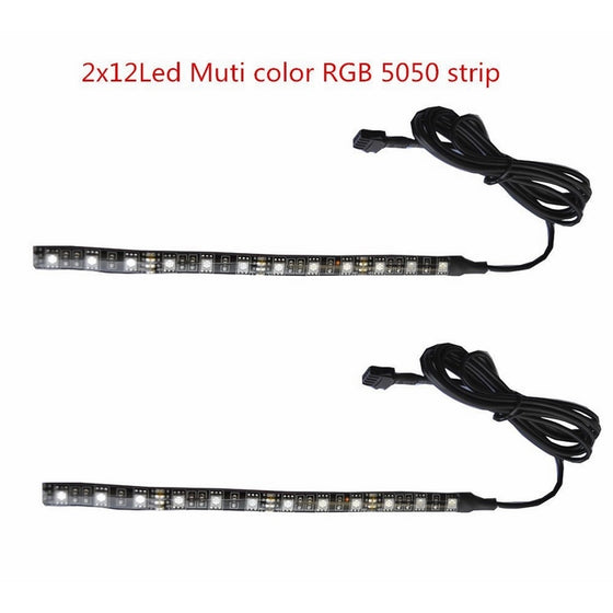 2pc 8inch 12 LED Multi-Color Flexible Strip Accent Lights 5050 SMD Flex RGB for motorcycle,ATV,Car,