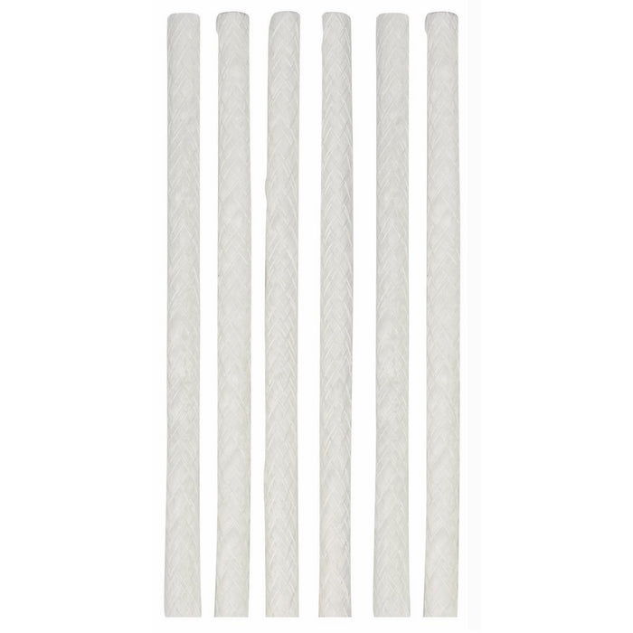 Jekayla 3/8" x 8” 6 Pack White Fiberglass Replacement Tiki Torch Wicks for Oil Lamps and Candles Wine Bottle Wicks
