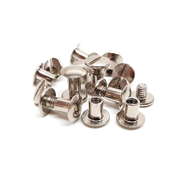10 Pack 3/8" Solid Chicago Screws Leather Repair Screw Post Fastener
